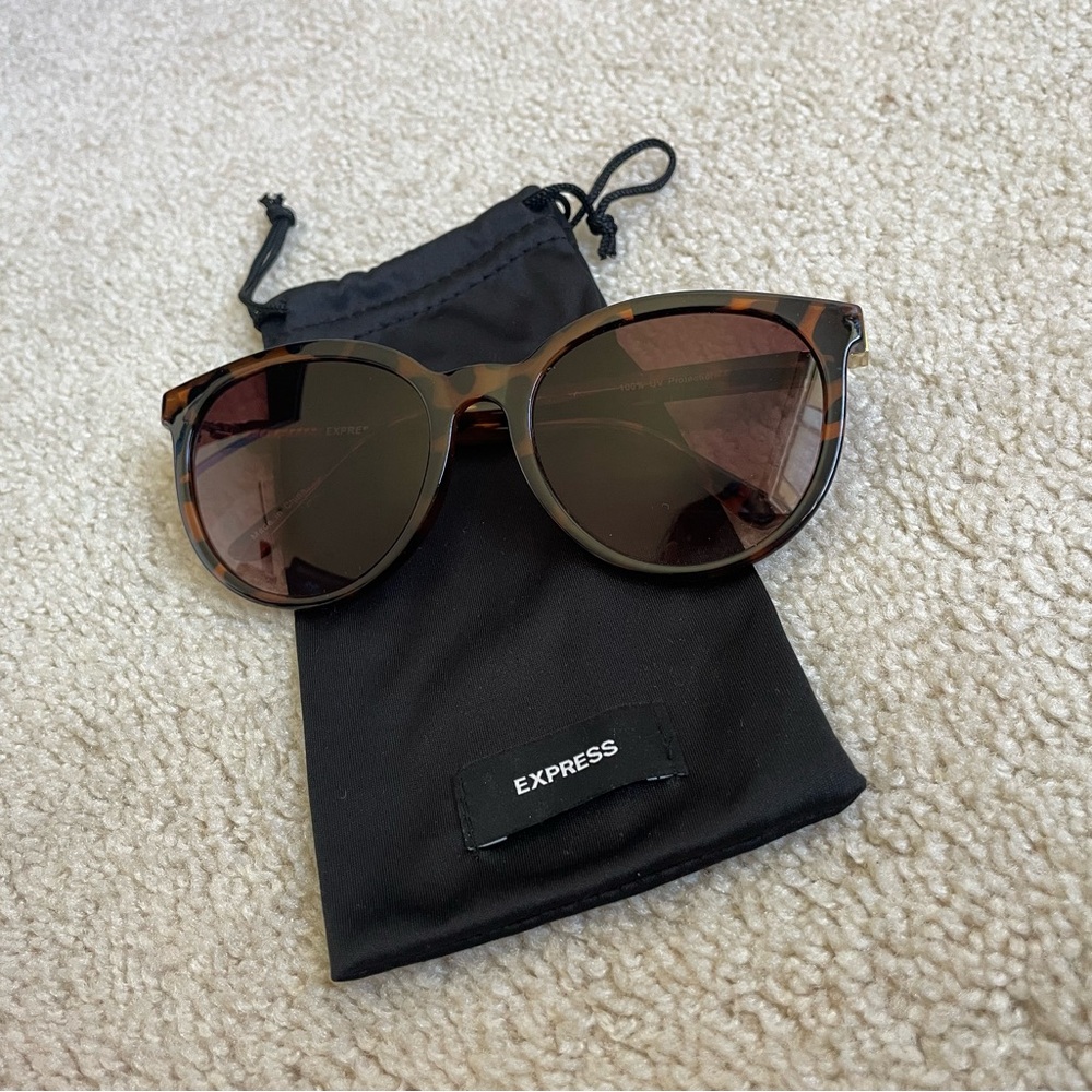 Express Brown Tortoise Sunglasses - image 1